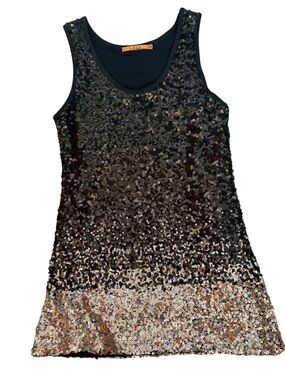 Belldini Black Scoop Neck Sequin Tank